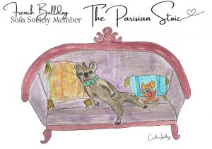 French Bulldog Signed Print 'The Parisian Stoic' Sofa Society Member