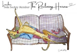 Lurcher Signed Print 'The Reclining Heiress' Sofa Society Member