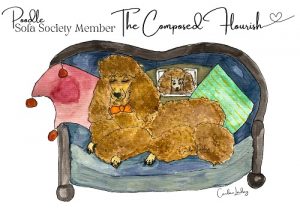 Poodle Signed Print 'The Composed Flourish' Sofa Society Member