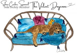 Show Cocker Spaniel Signed Print 'The Velvet Doyenne' Sofa Society Member