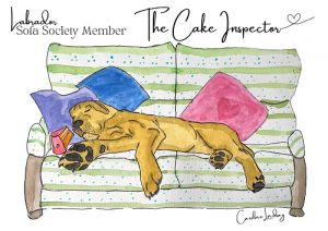 Golden Labrador Signed Print 'The Cake Inspector' Sofa Society Member