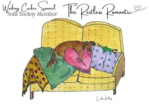 Working Cocker Spaniel Signed Print 'The Restless Romantic' Sofa Society Member
